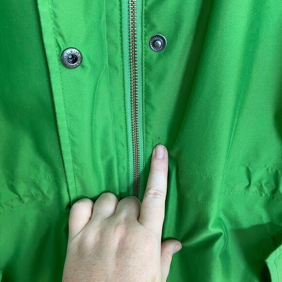 Lands End Womens Chore Coat Size Medium Kelly Green Mid Weight Barn Jacket Hood - Picture 4 of 14